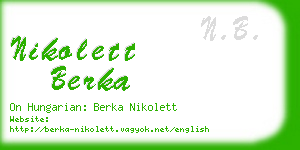 nikolett berka business card